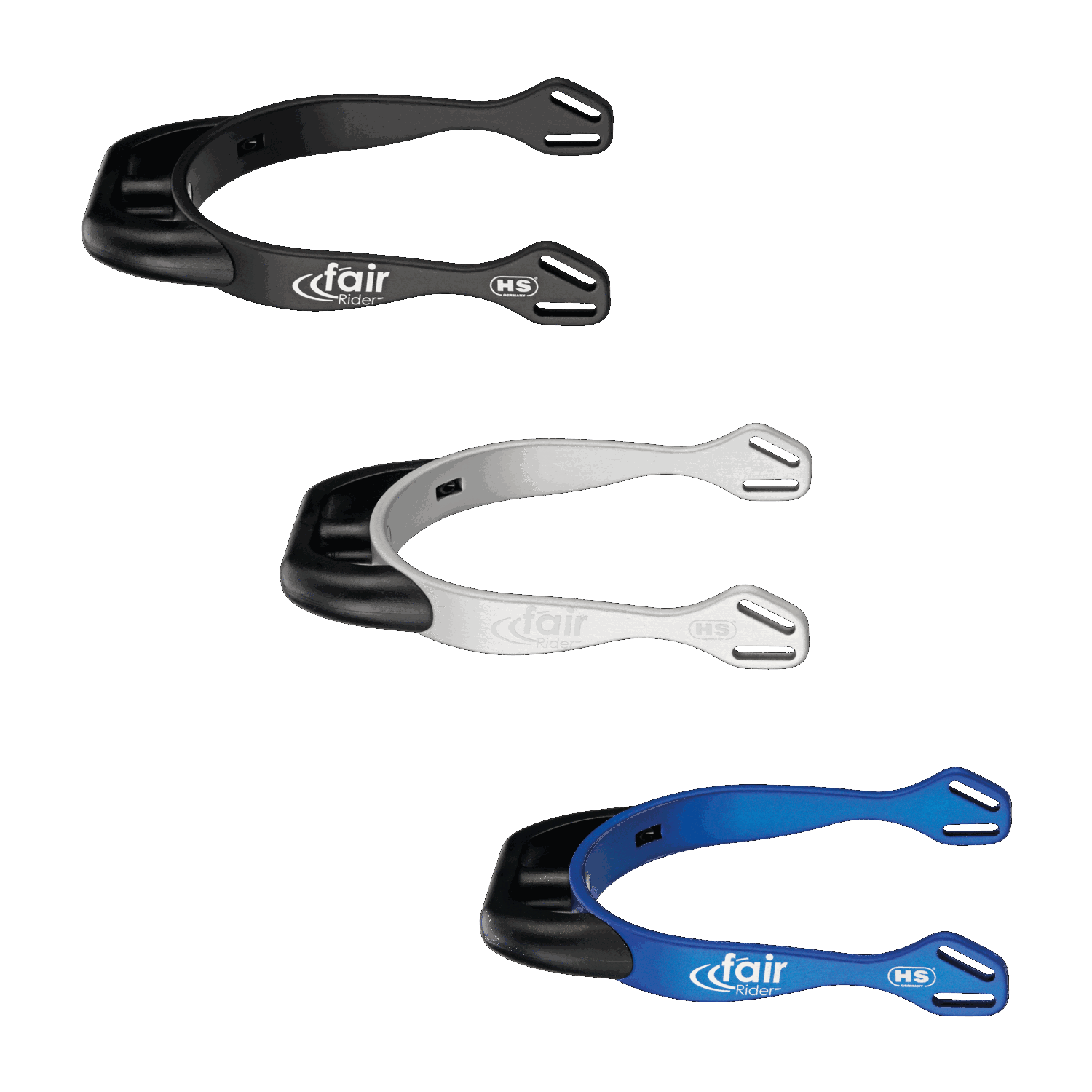 fairRider Sporen - Aluminium, Hals 20mm schwarz rund abgeflacht