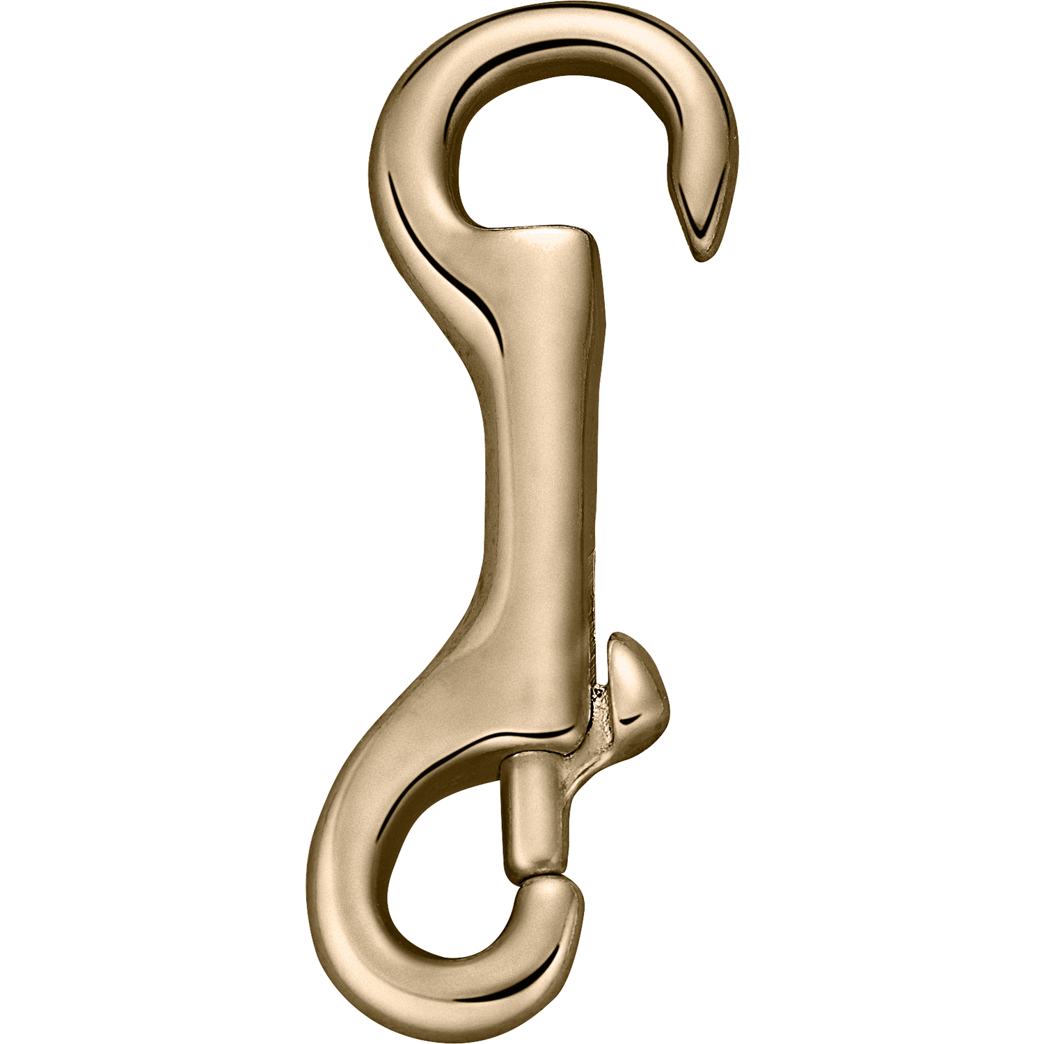 Snap hook - brass polished, 16 mm clear width, length 87 mm
