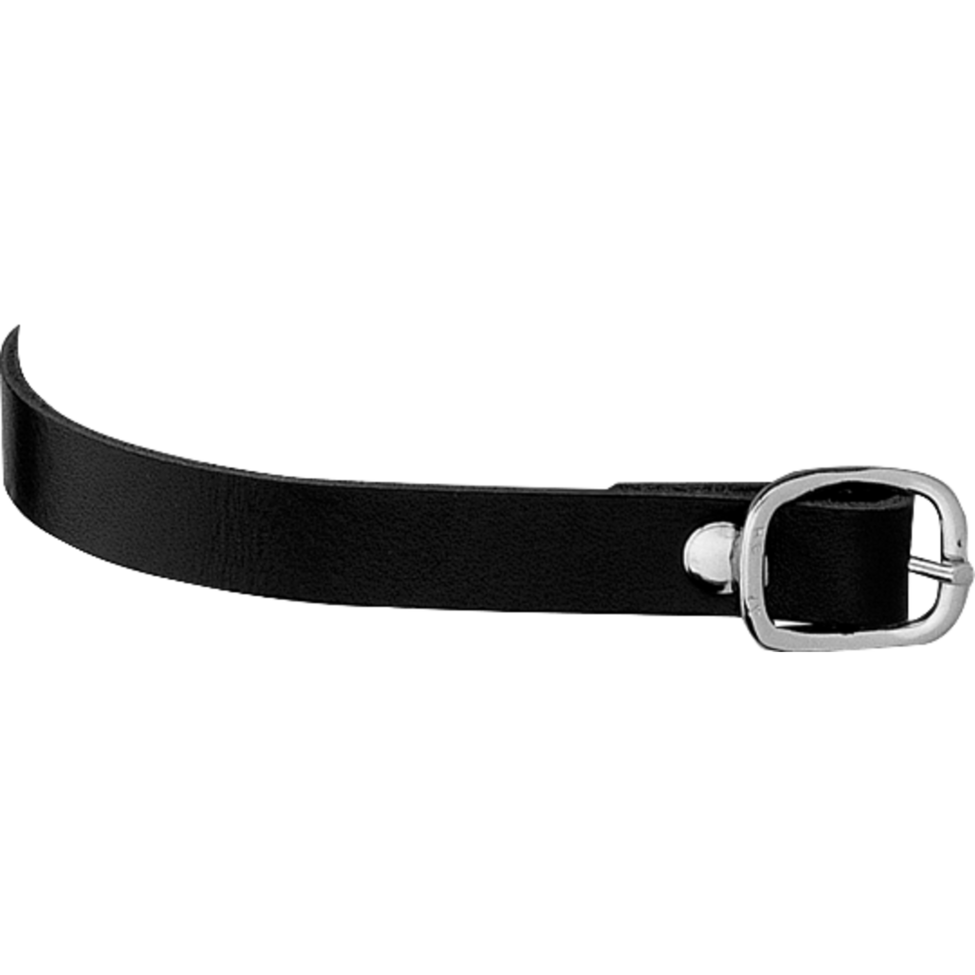 Sporenriemen - 45 cm, Leder schwarz, Schnalle silber