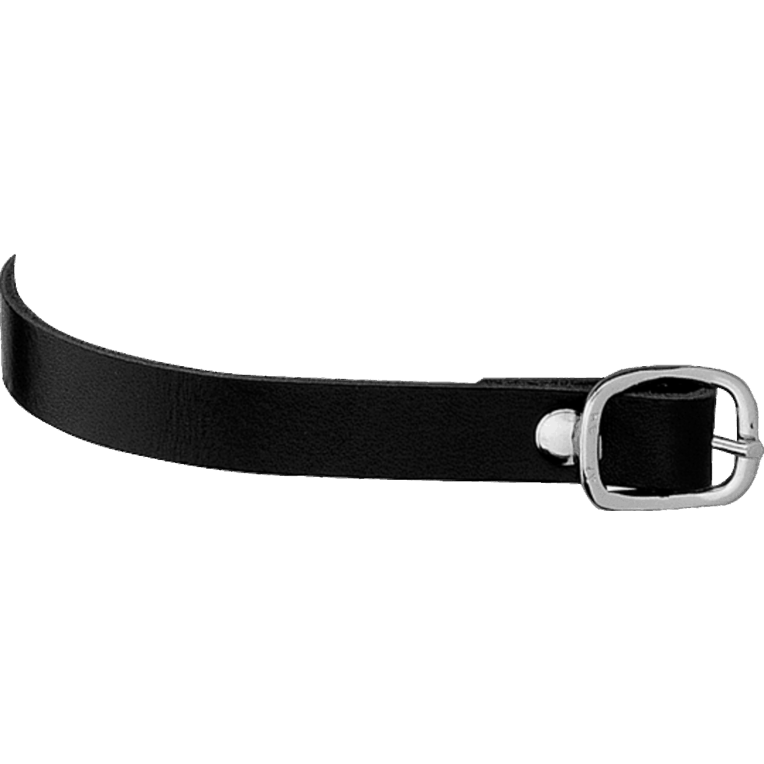 Sporenriemen - 45 cm, Leder schwarz, Schnalle silber