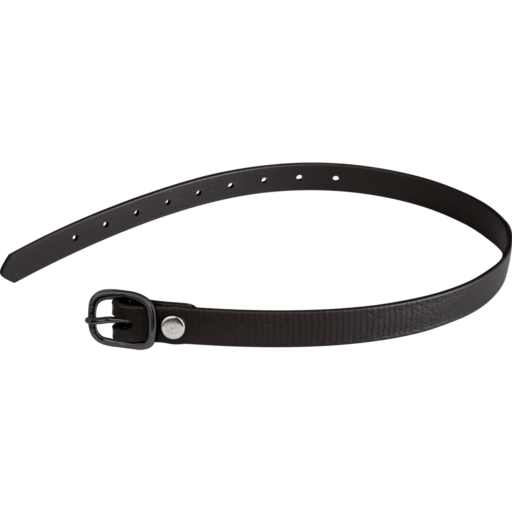 Sporenriemen - 45 cm, BioThane® schwarz, Schnalle schwarz