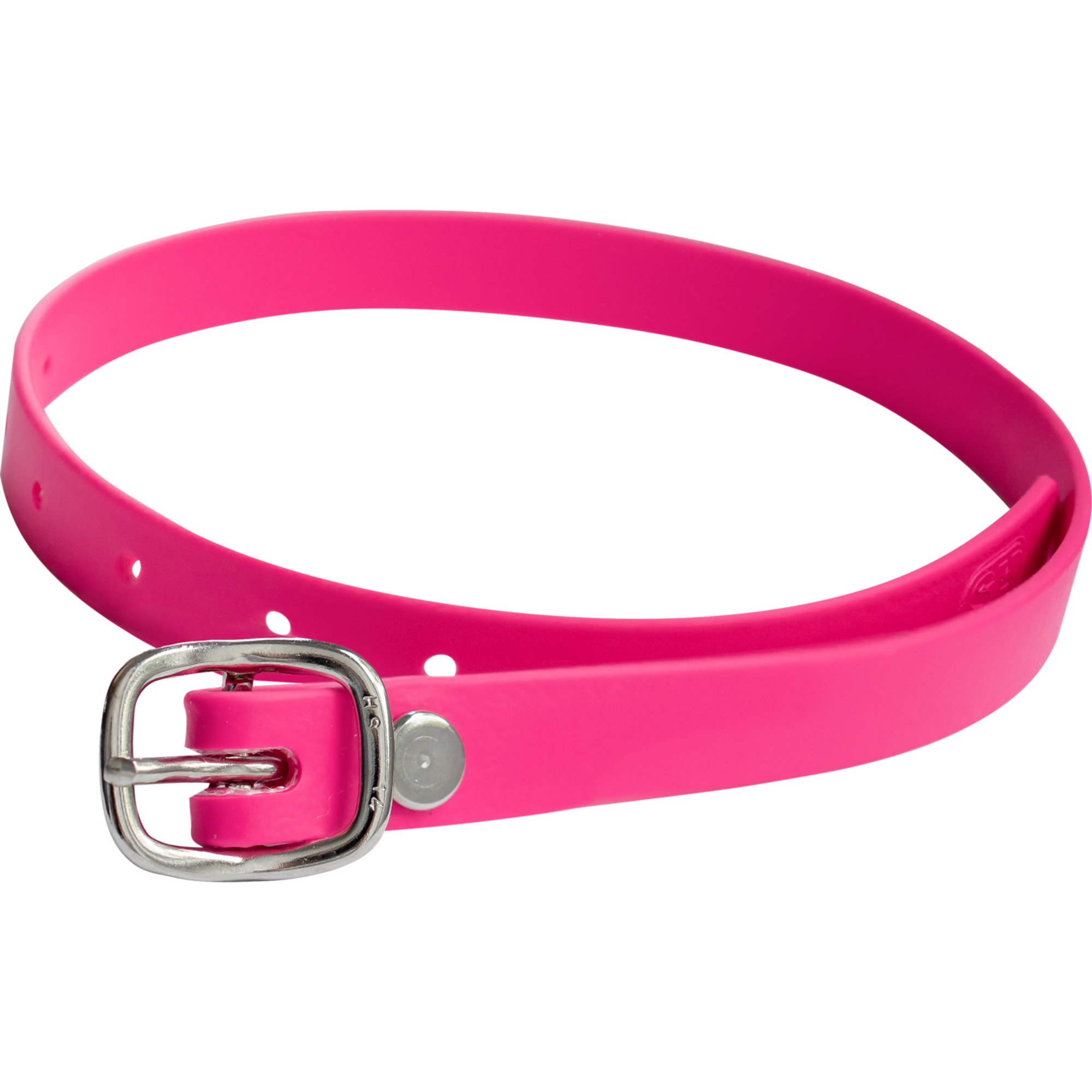 Sporenriemen - 45 cm, BioThane® pink, Schnalle silber