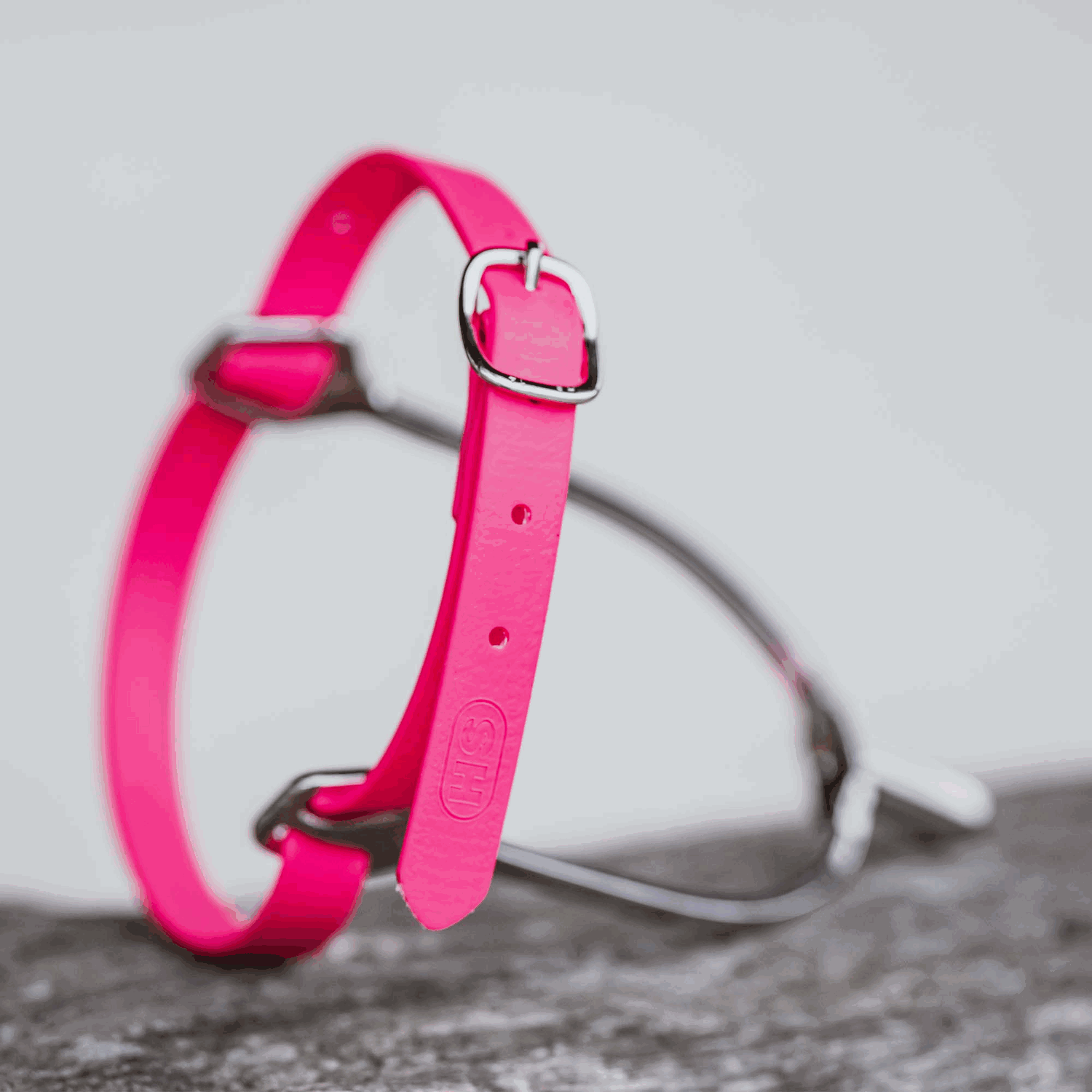 Sporenriemen - 45 cm, BioThane® pink, Schnalle silber