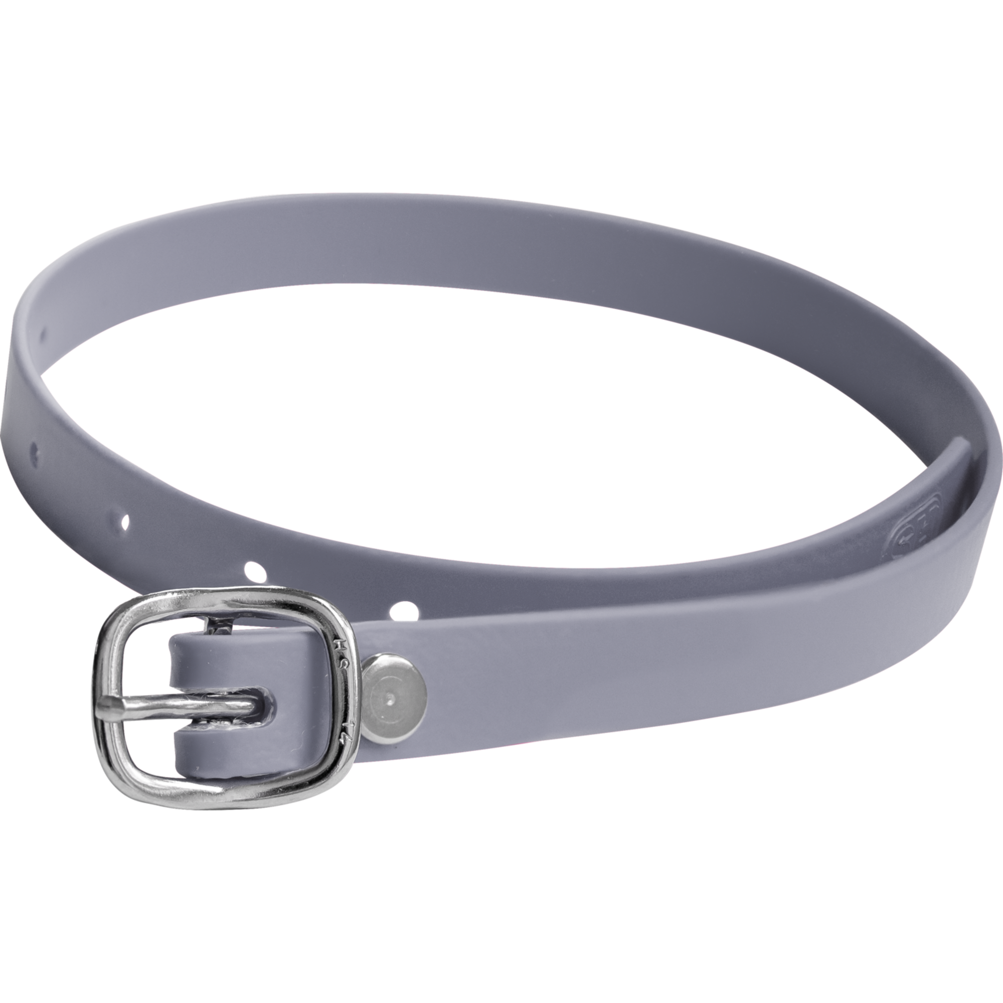 Sporenriemen - 45 cm, BioThane® grau, Schnalle silber