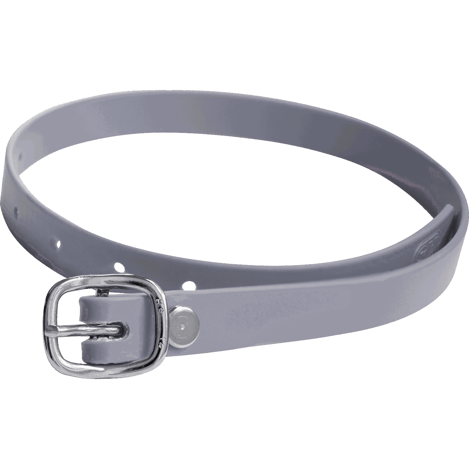 Sporenriemen - 45 cm, BioThane® grau, Schnalle silber