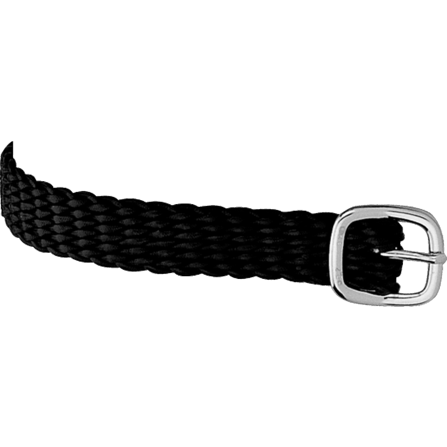 Sporenriemen - 45 cm, Perlon schwarz, Schnalle silber