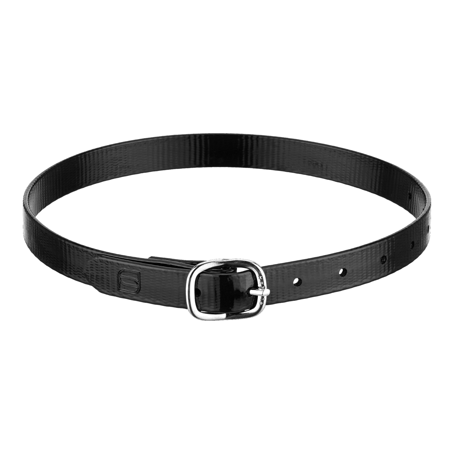 Sporenriemen - 45 cm, BioThane® Glossy schwarz, Schnalle schwarz | 4919704500_2.png | 1744615358