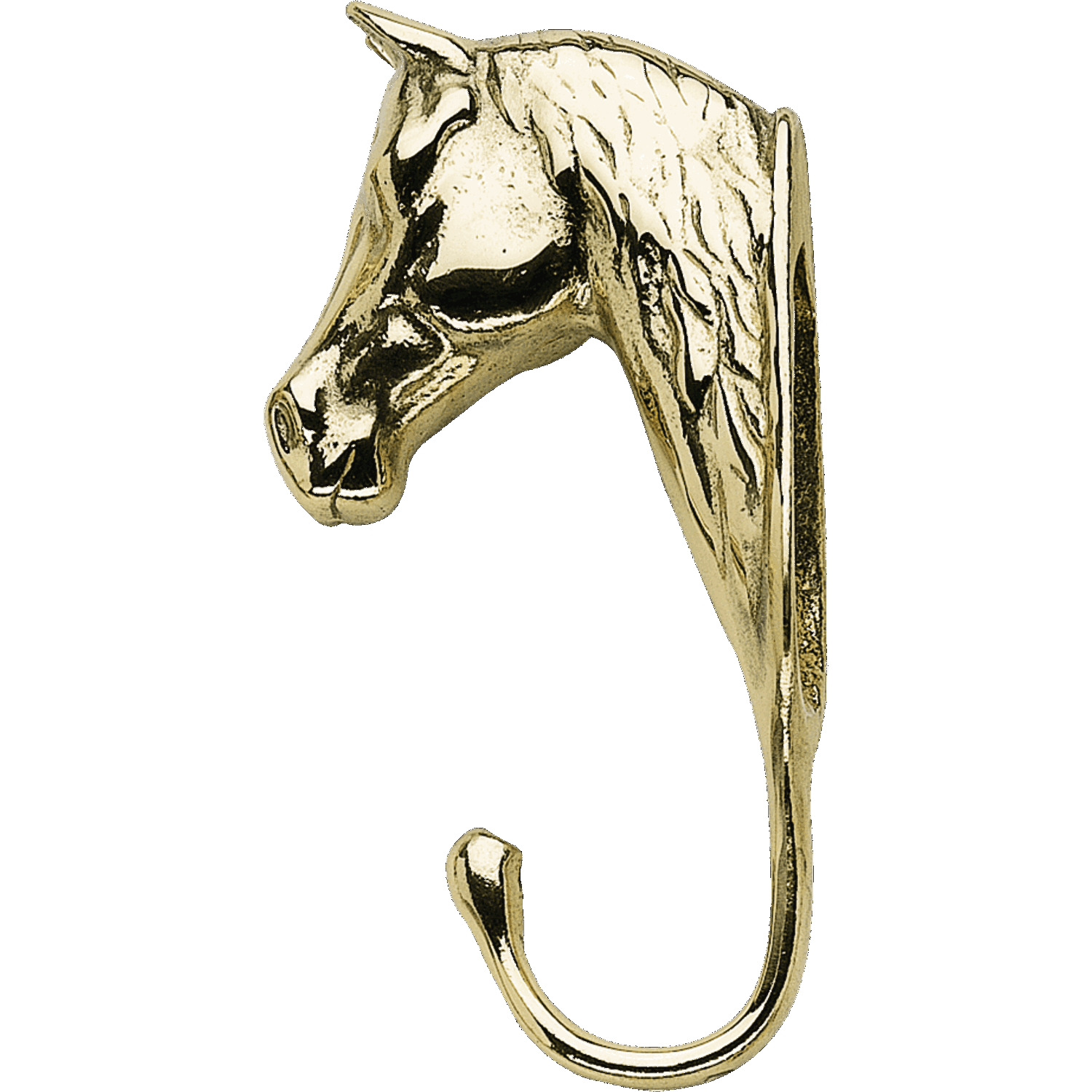 Pferdekopfhaken, groß - Messing poliert, Länge 14,5 cm | 49634_30.png | 1700897391
