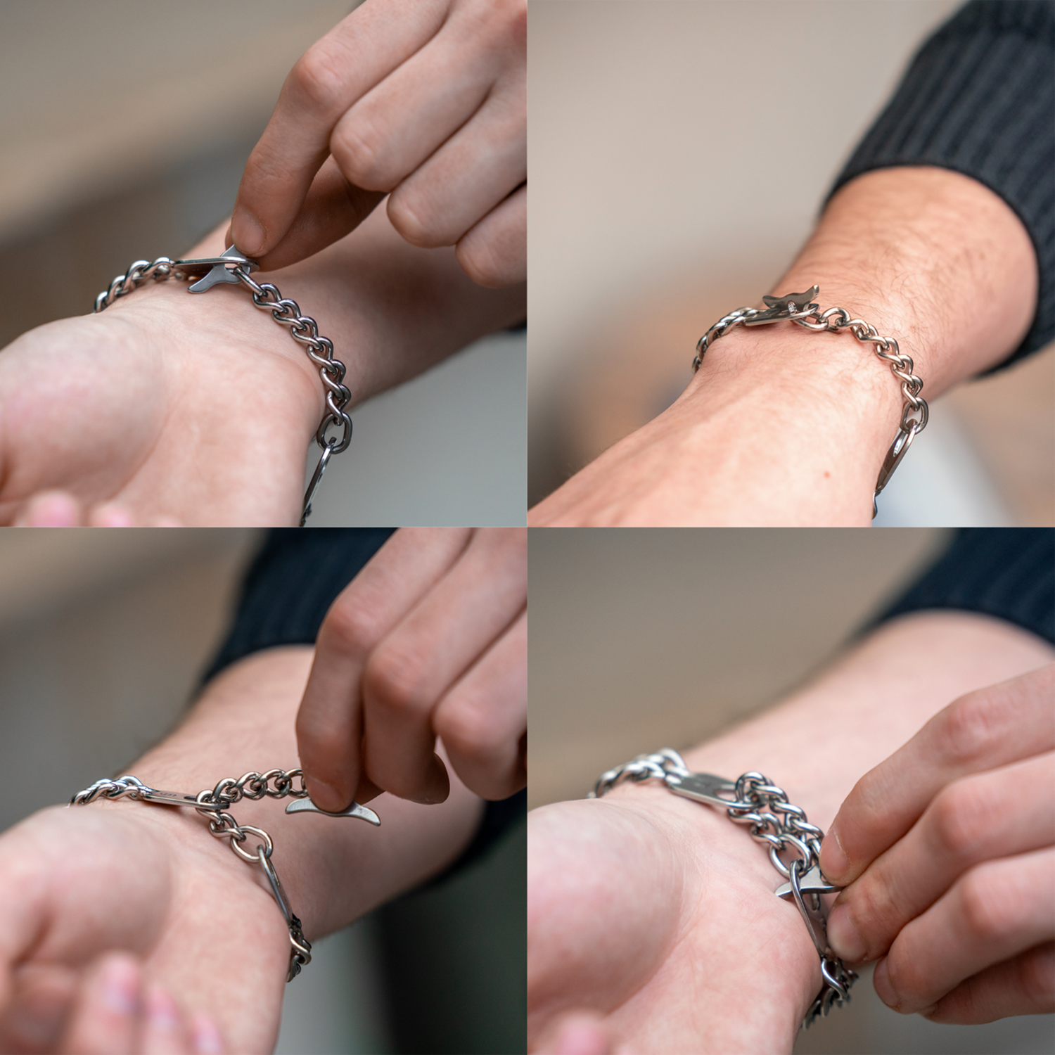 Armband 2-reihig, Edelstahl