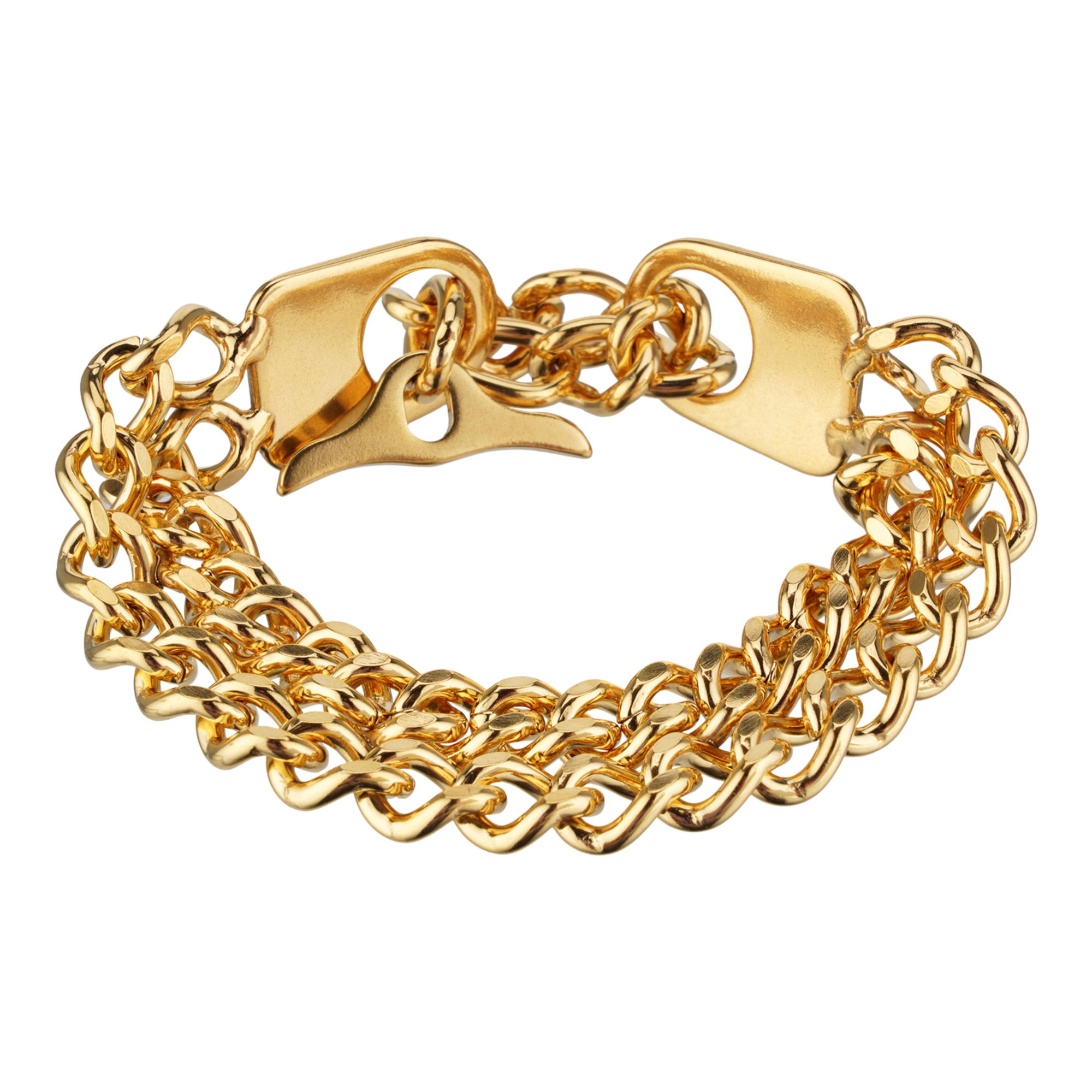 Armband 2-reihig, Edelstahl gold (18 Karat Hartvergoldung)